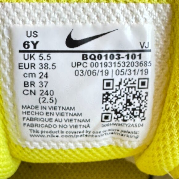 Nike Air Max 270 React Youth Sneakers Bright Violet Accents Speed Lacing Size 6Y - Picture 12 of 12